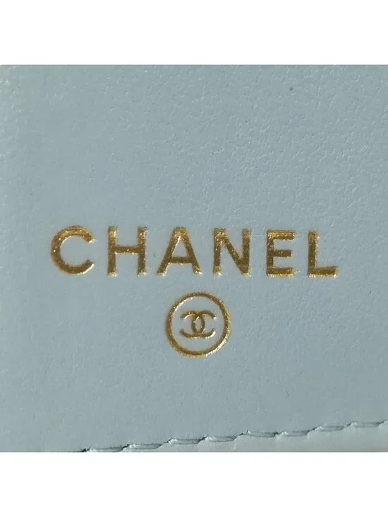 Chanel Caviar Leather Blue Trifold Wallet - Picture 5 of 5